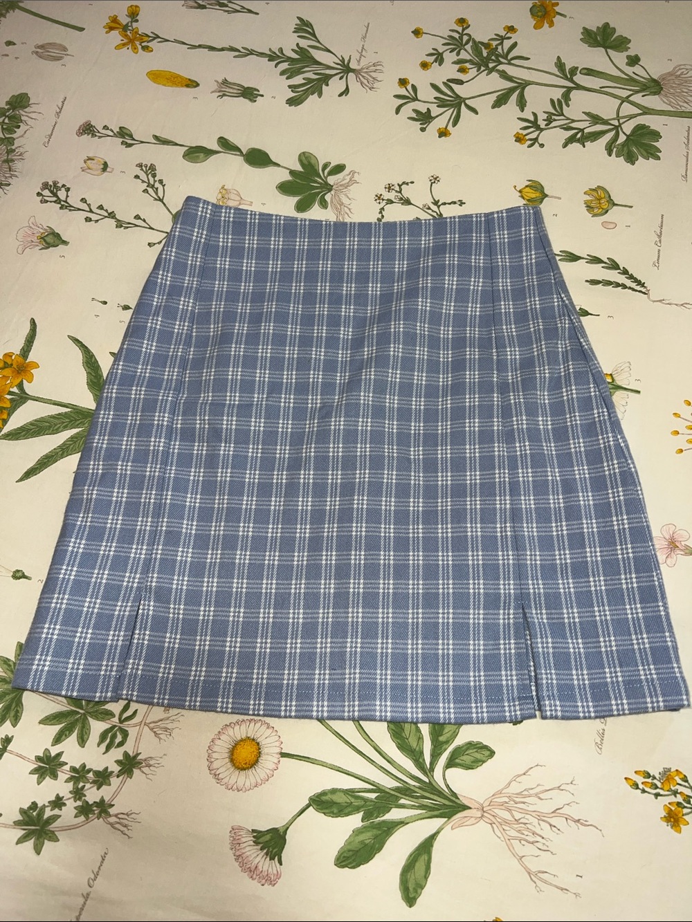 Brandy Melville Blue Plaid Mini Skirt